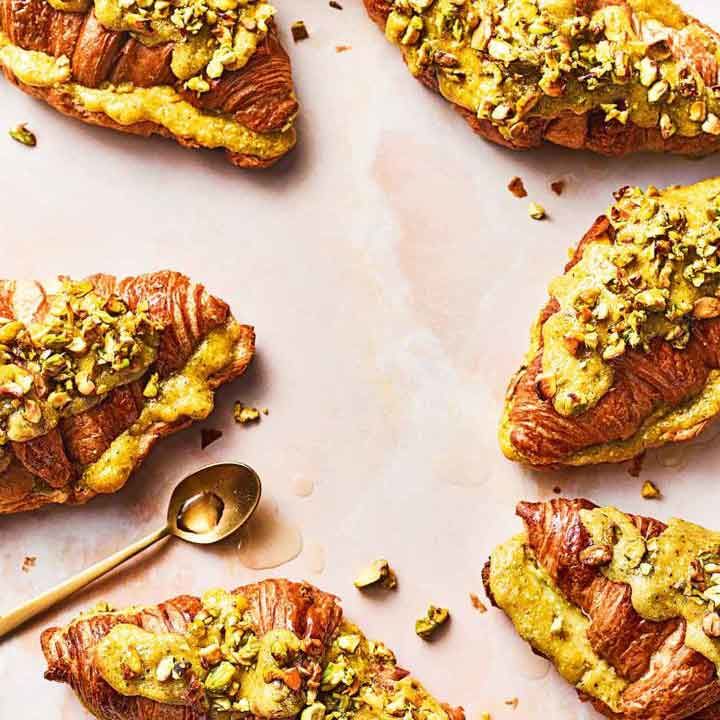 Baklava croissants by pistachio cream. Image: Martin Poole