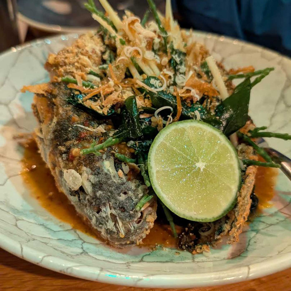 Crispy sea bass