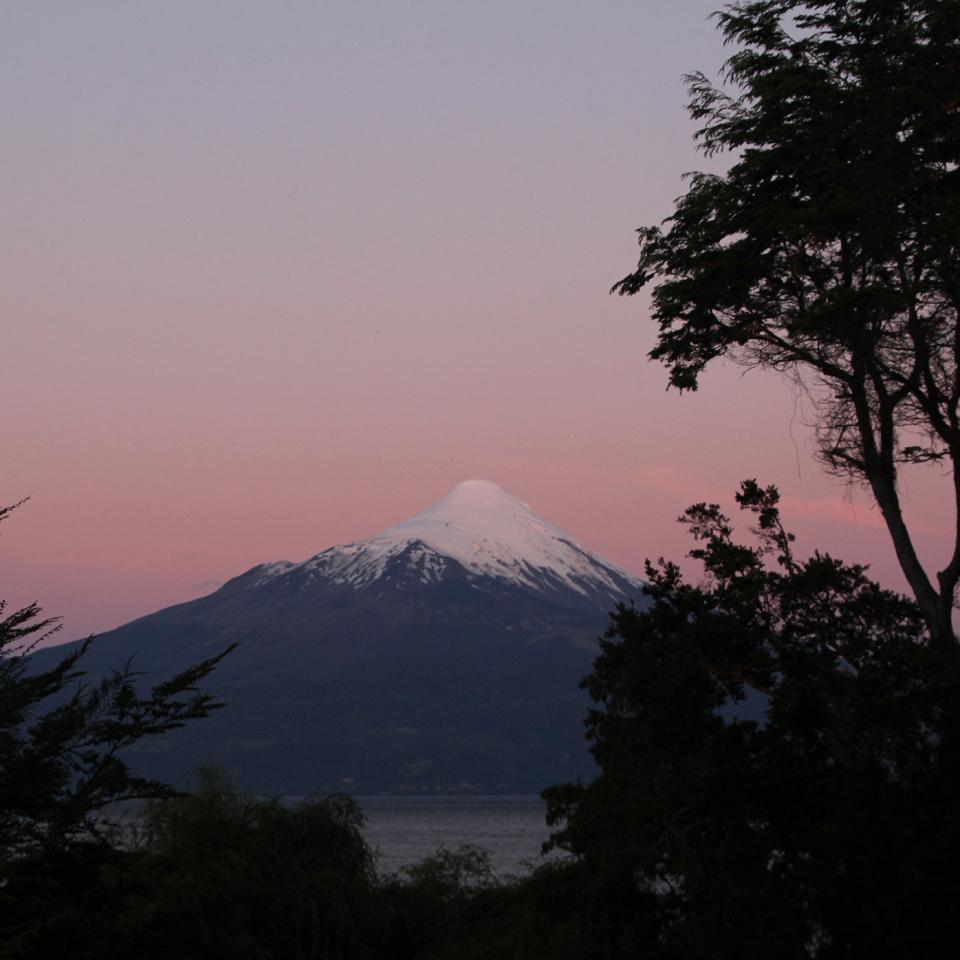 A 'snow-speckled' volcano