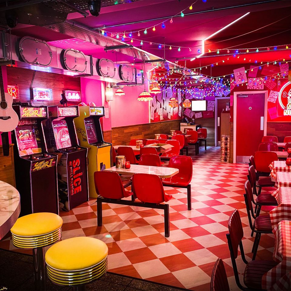 Buzzy neon interiors