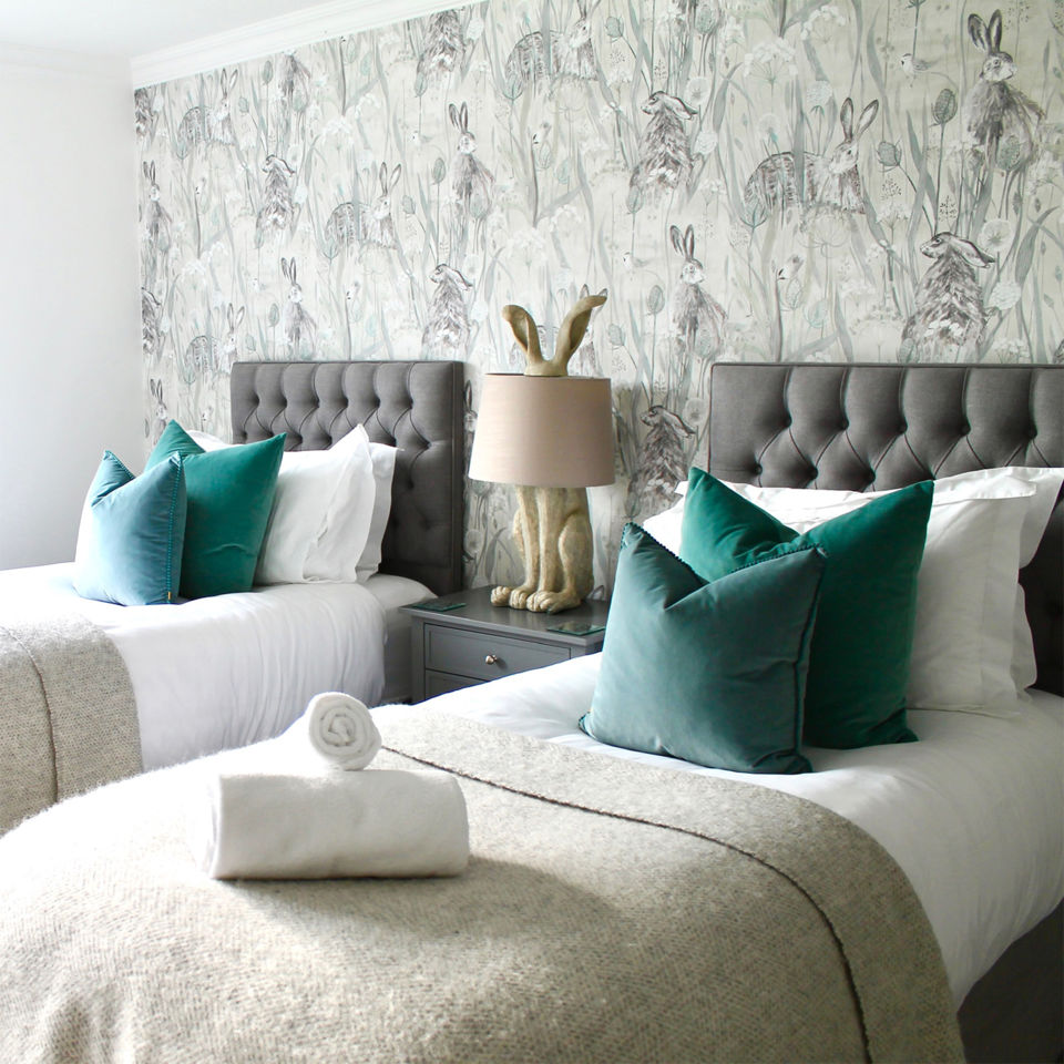 The plush interior of Hare Cottage