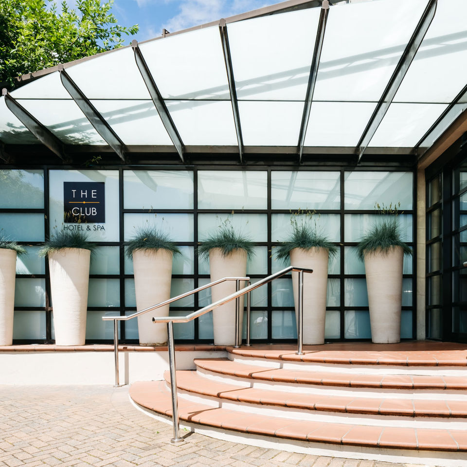 The light-filled entrance to The Club Hotel & Spa