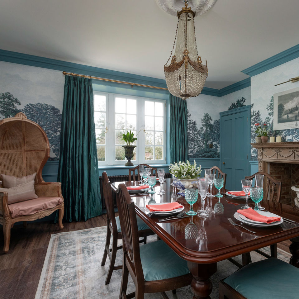 The cottage's grand dining room