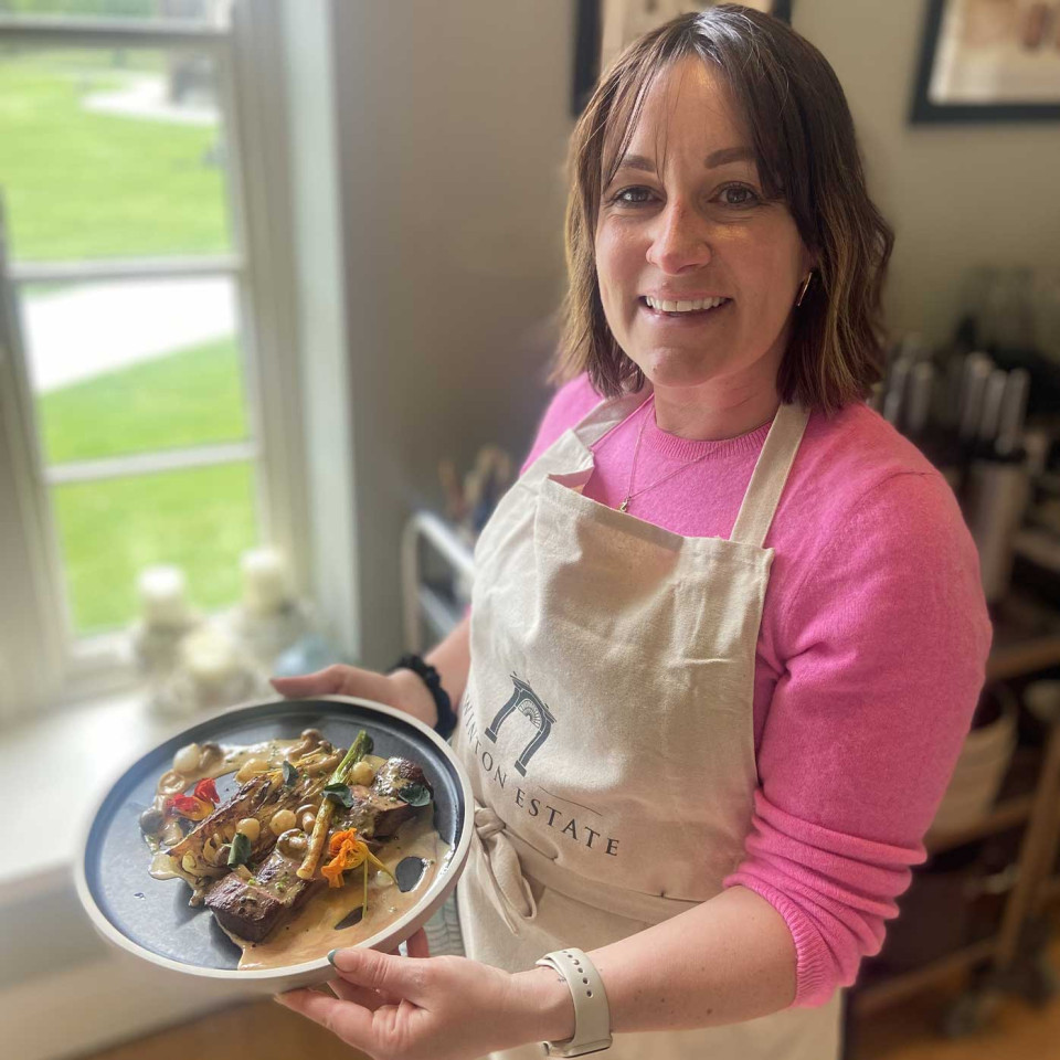 Rebecca on the Estate-to-Plate course