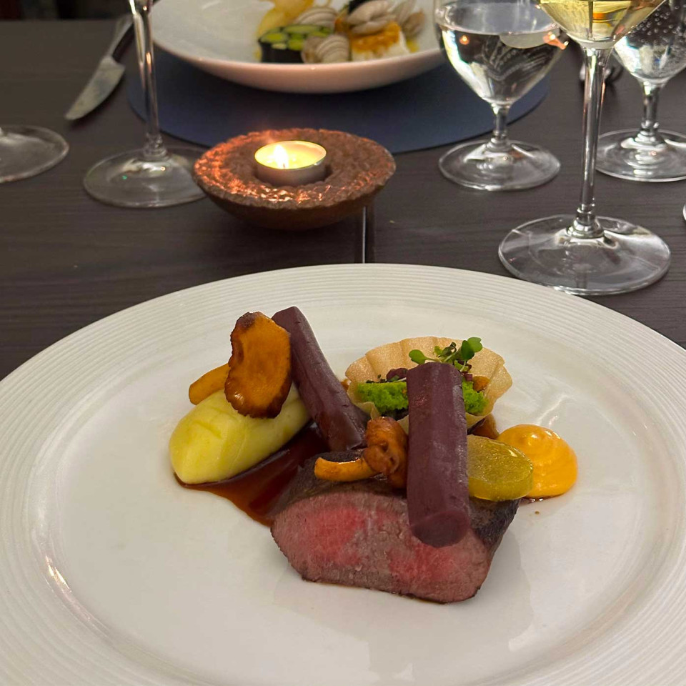 Saddle of Skye red deer served in the lodge’s restaurant