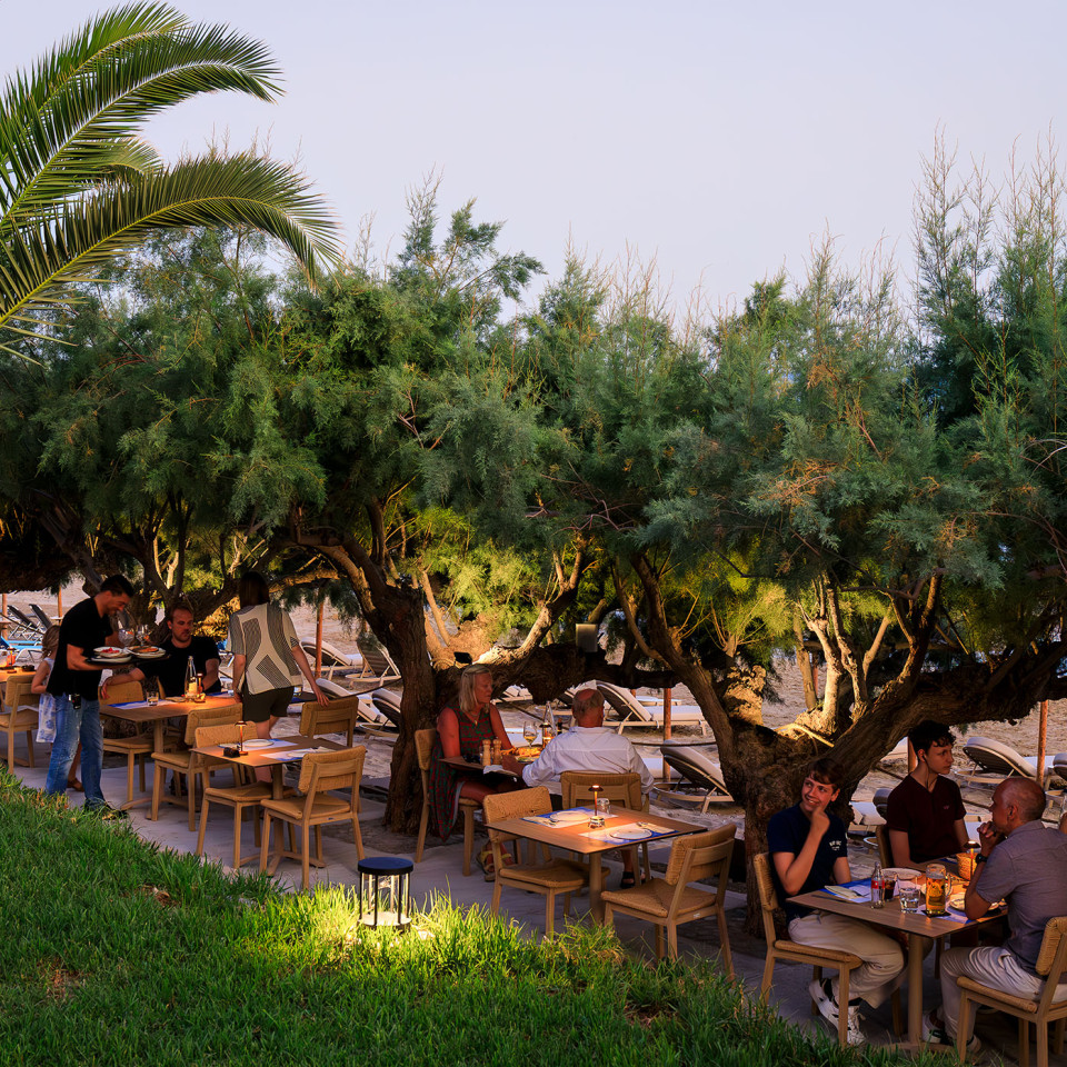 The outside terrace at Kima restaurant