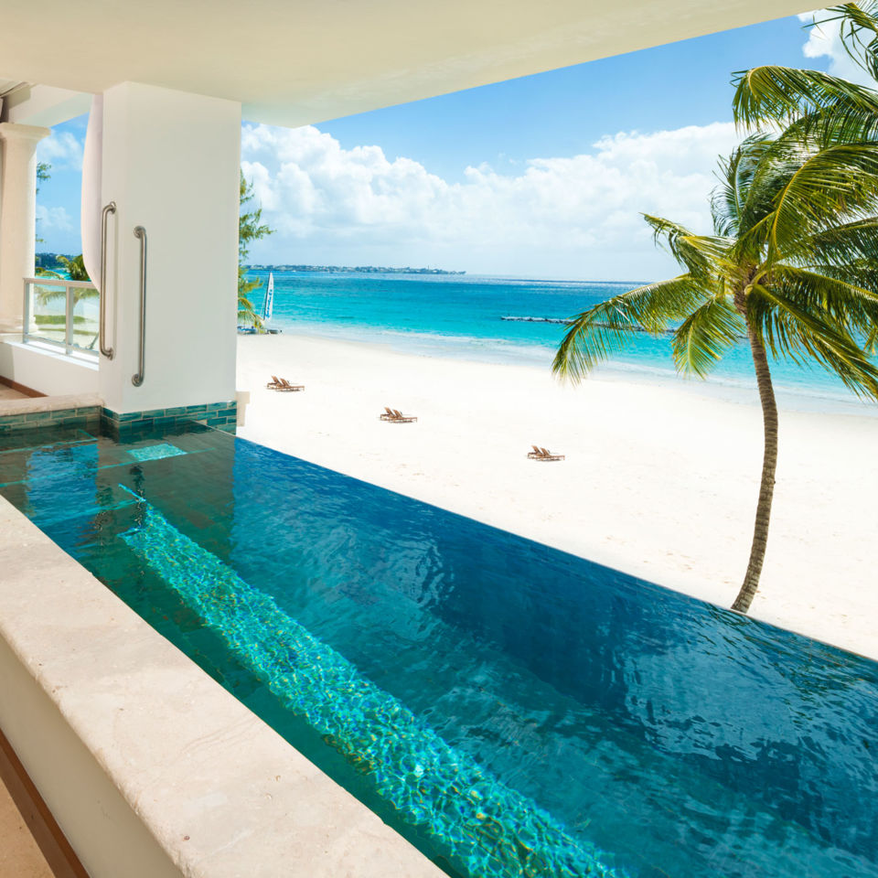 A beachfront skypool suite