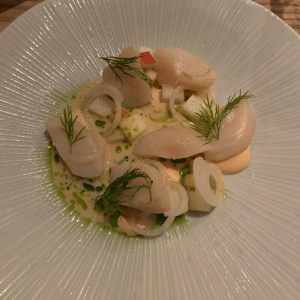 Poached scallops