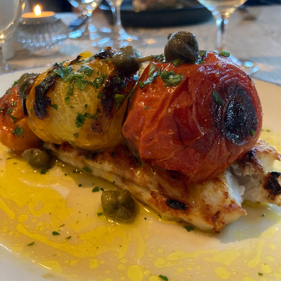 Wood-grilled monkfish