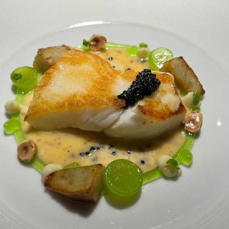 Local turbot with seaweed beurre blanc
