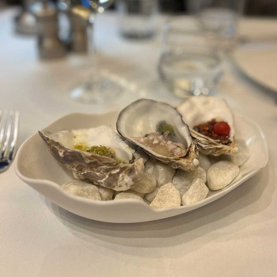 Oysters with lime and chilli granita