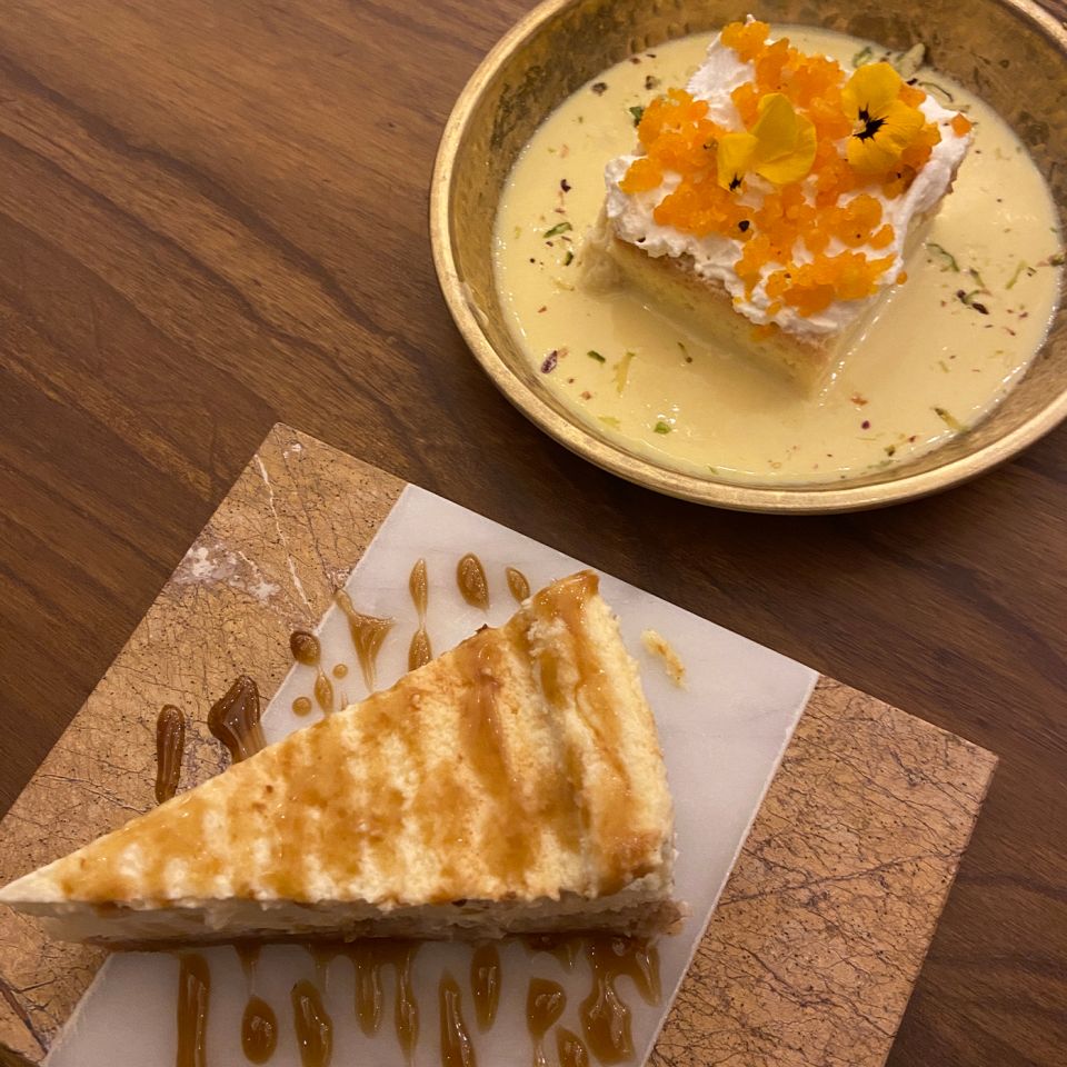 Mishti doi cheesecake and Rasmalai milk cake