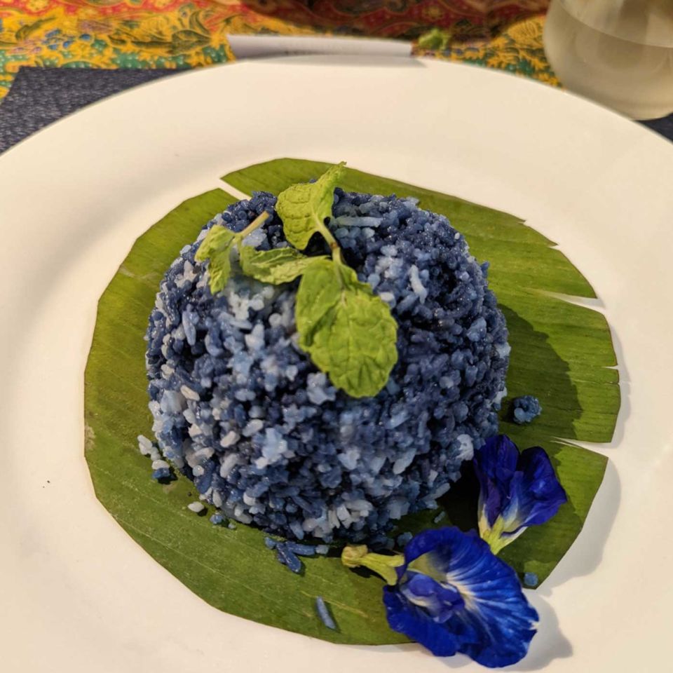 Blue pea flower rice