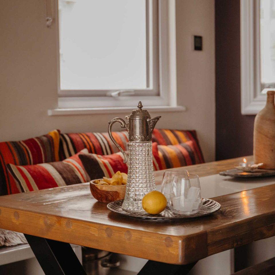 The homely kitchen area