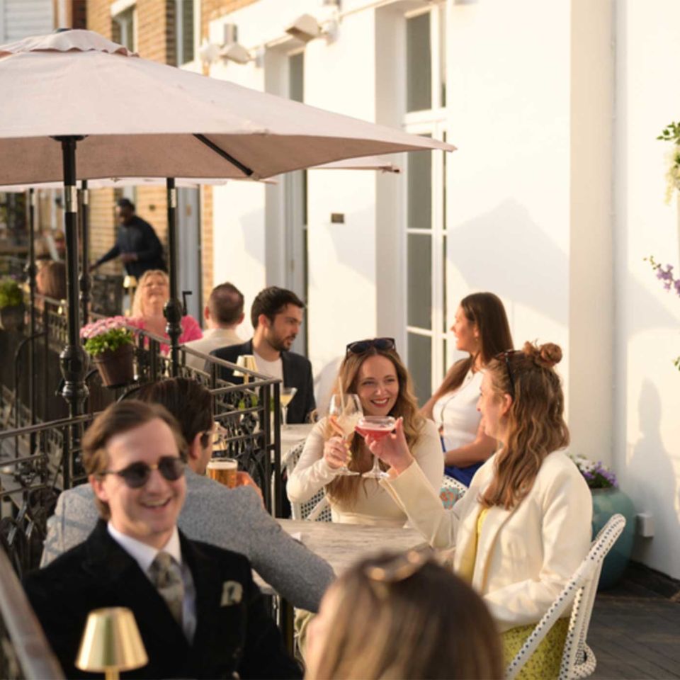 Bingham Riverhouse's Silent Pool Gin terrace