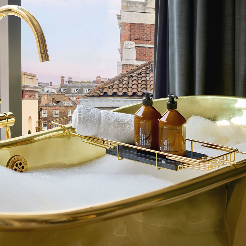 A brass tub with a view