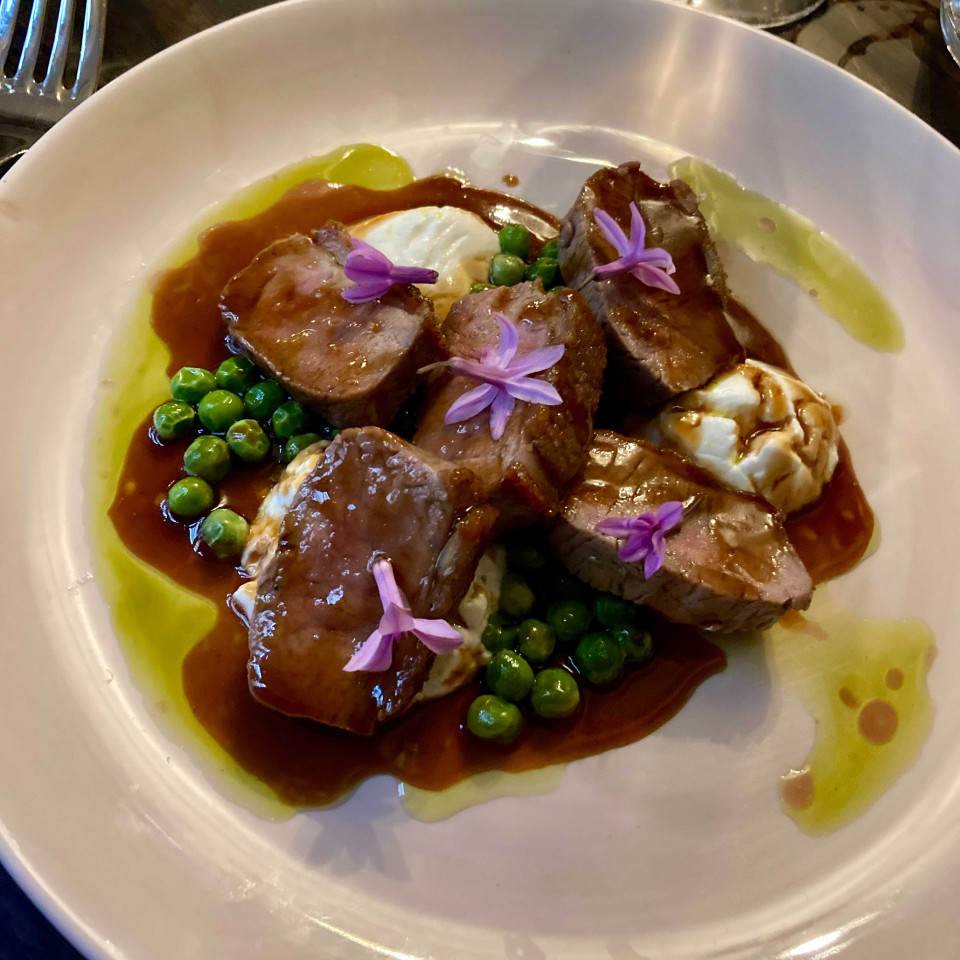 Lamb saddle with goat's curd