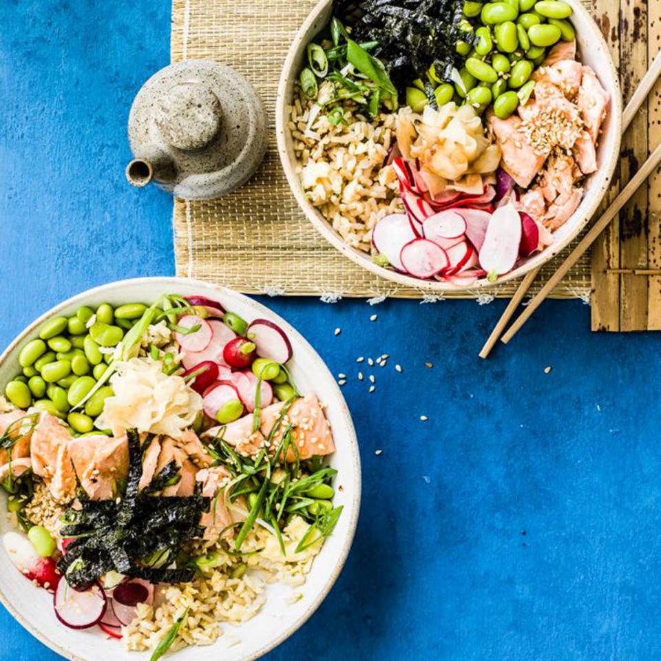 Salmon rice bows. Image: Ant Duncan