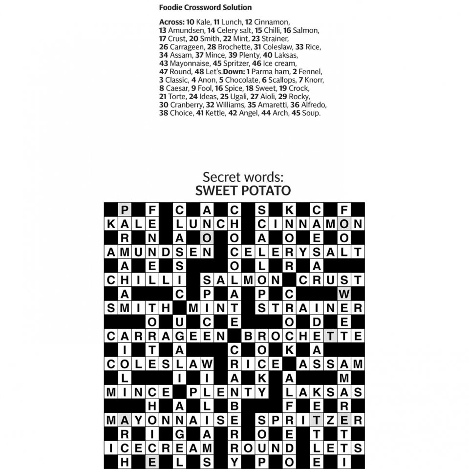 Crossword answers from our archives - online special! | Sainsbury`s
