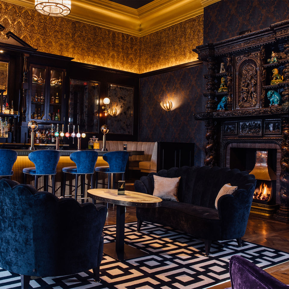 Armathwaite Hall's glamorous cocktail bar