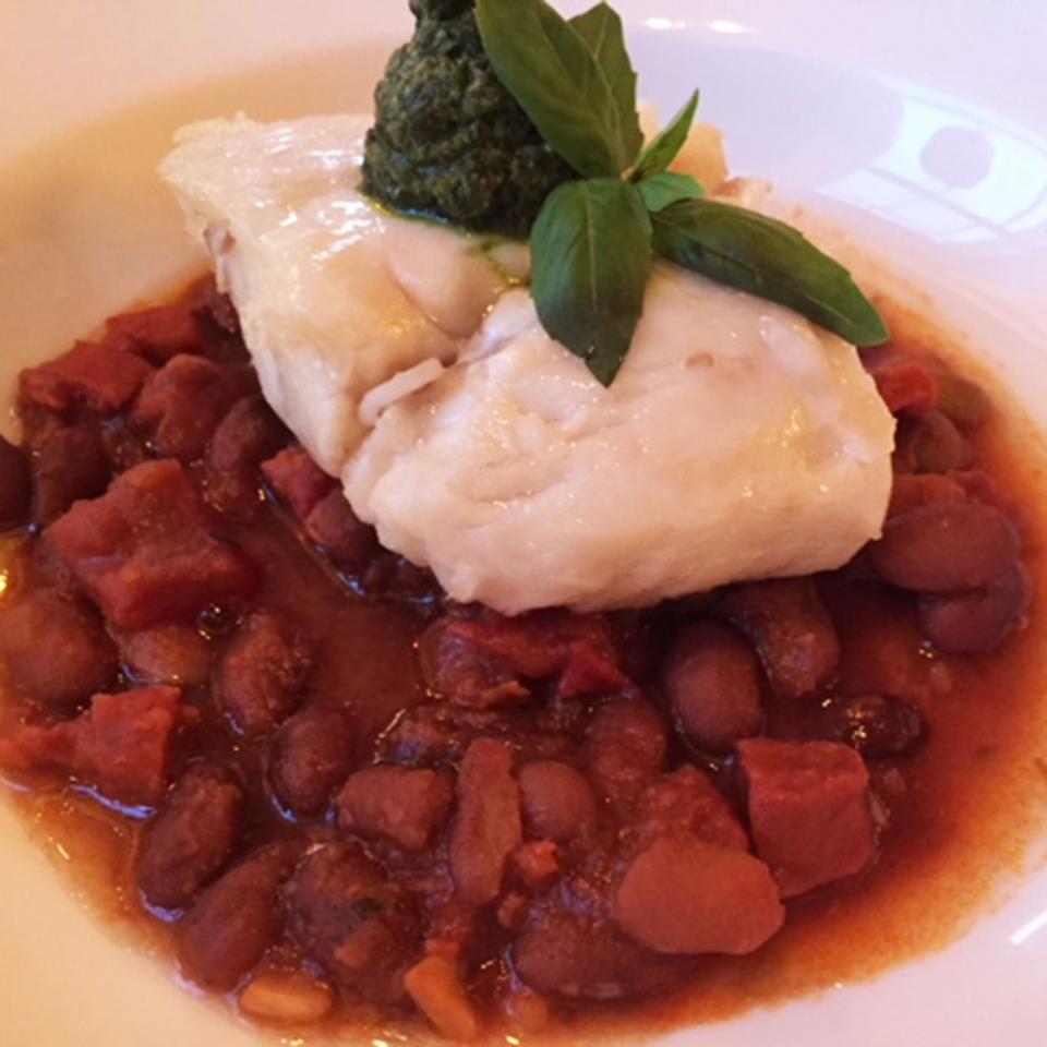 Baked hake fillet