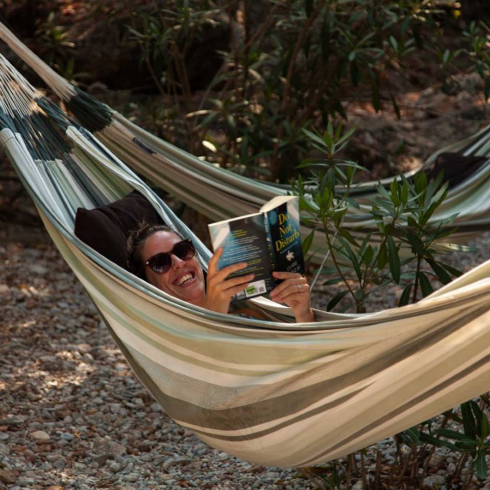 Liz - very busy doing nothing on Serenity Beach