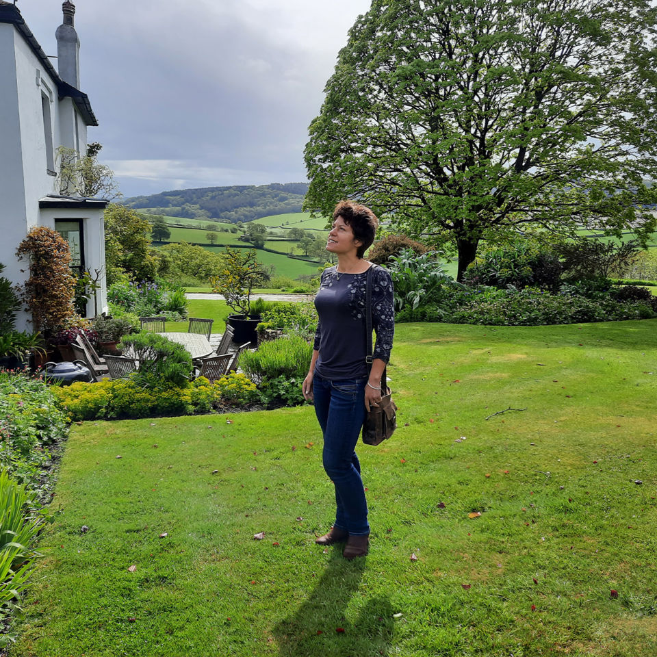 Nicola surveying Glebe House