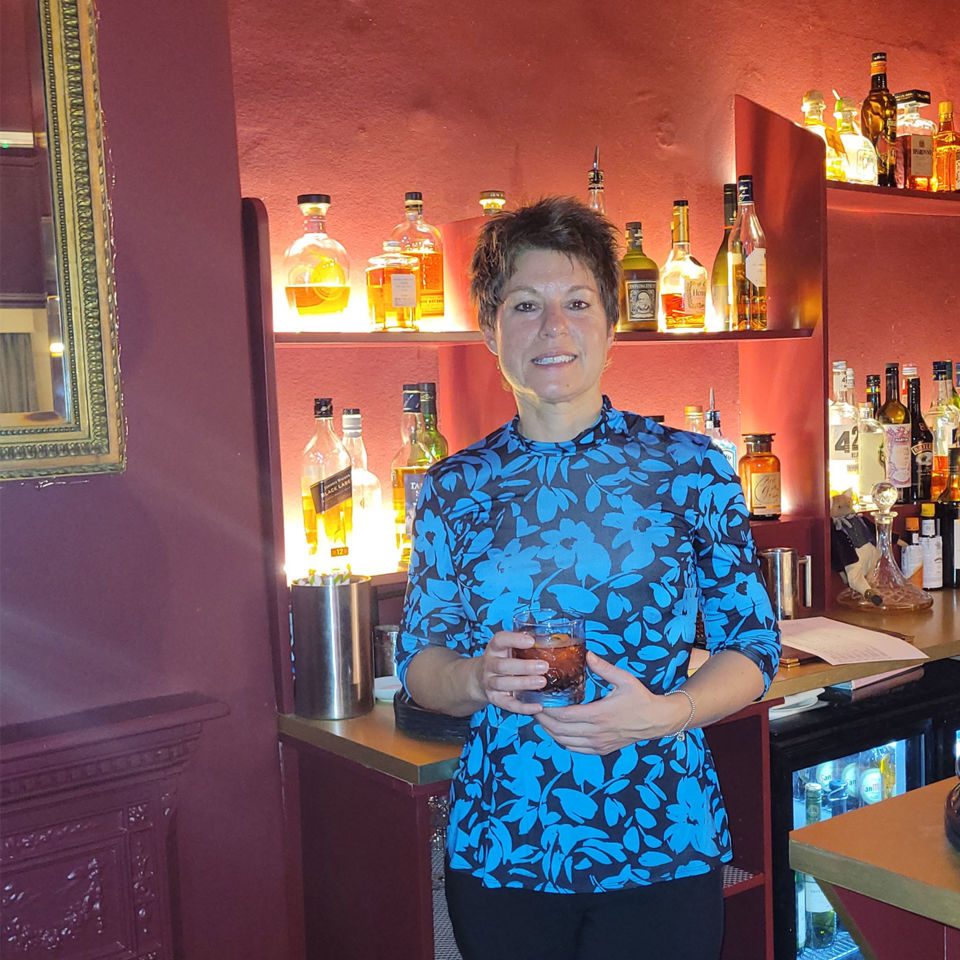 Nicola enjoying a negroni from Freddie’s Bar