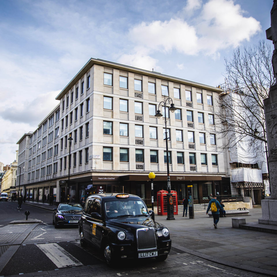 The Page8 Hotel exterior near Trafalgar Square