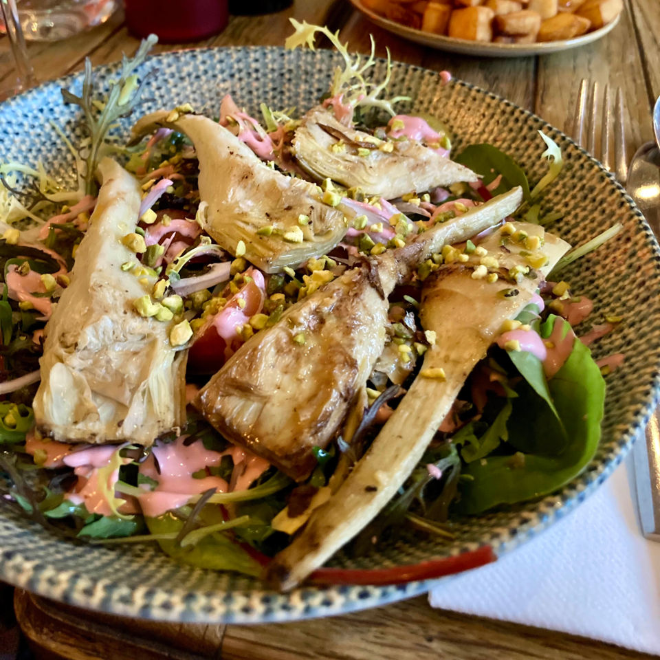 Grilled artichoke salad at Camino, Farringdon