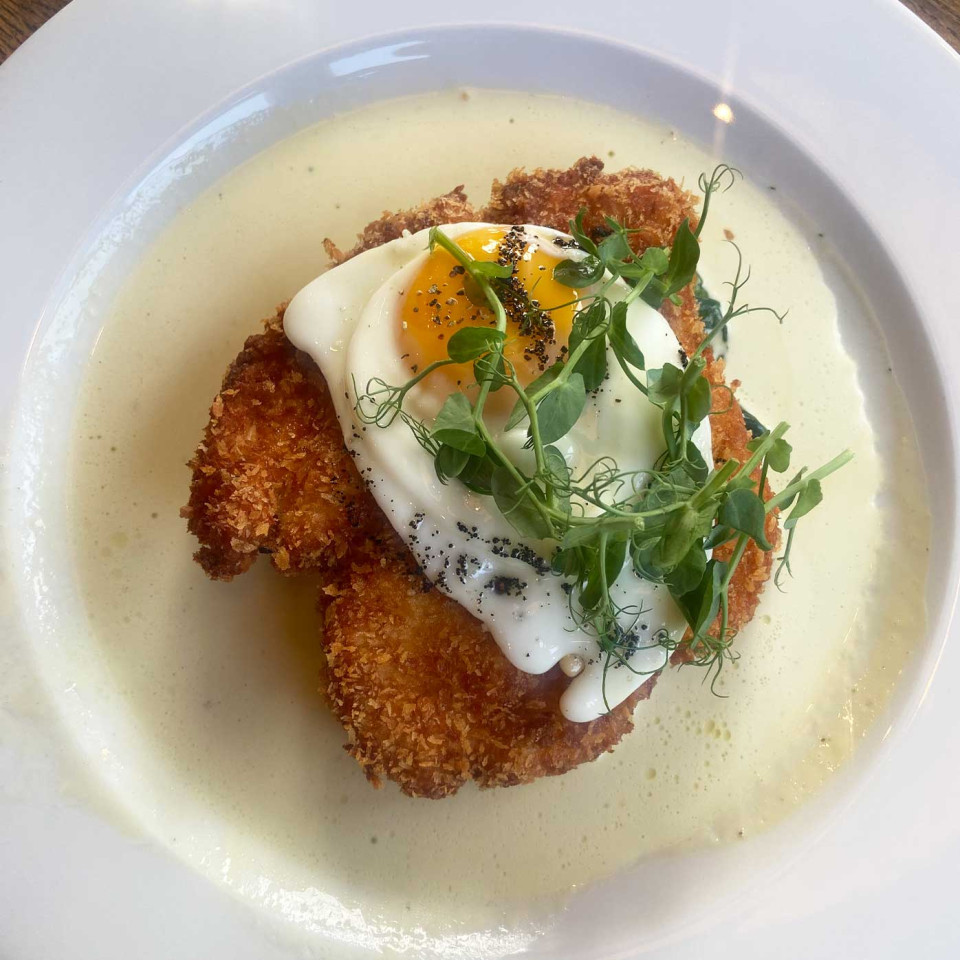 Chicken Milanese with black truffle oil