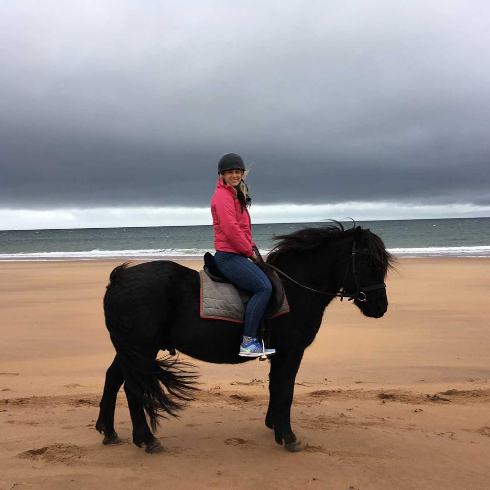 Hannah tries pony treking