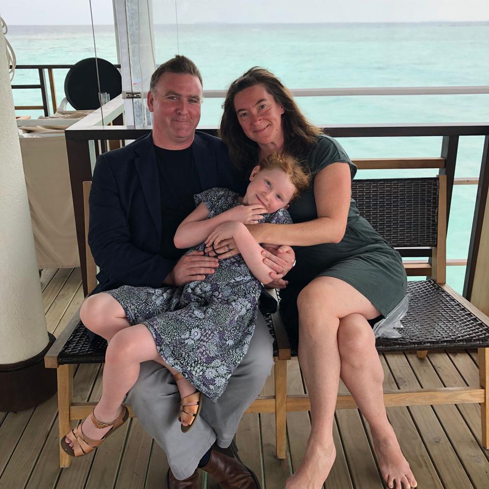 Francesca with husband Christy and daugher Eva