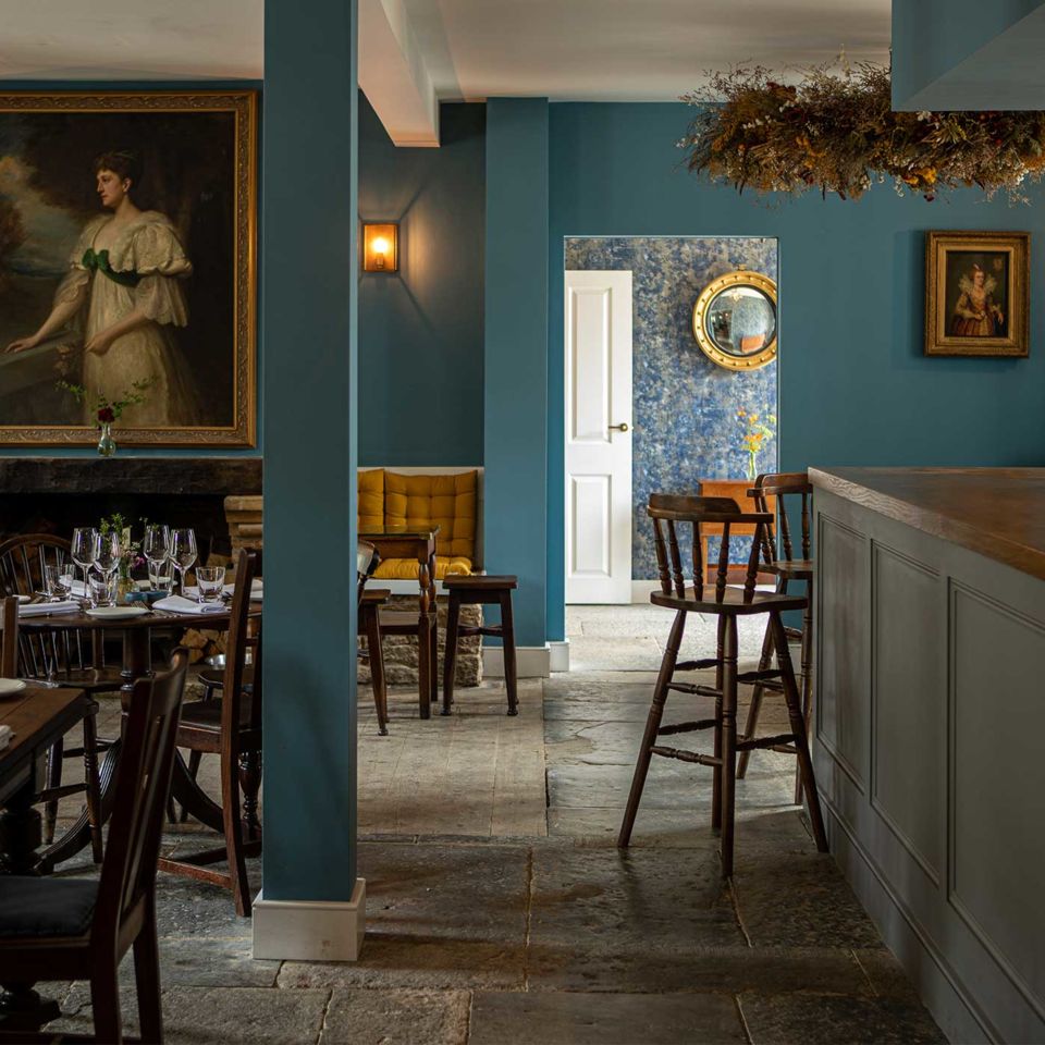 The pub’s stylish bar area