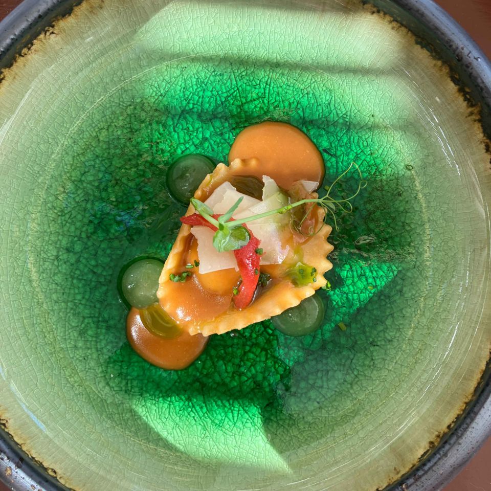 Lobster ravioli at Lobsteria restaurant