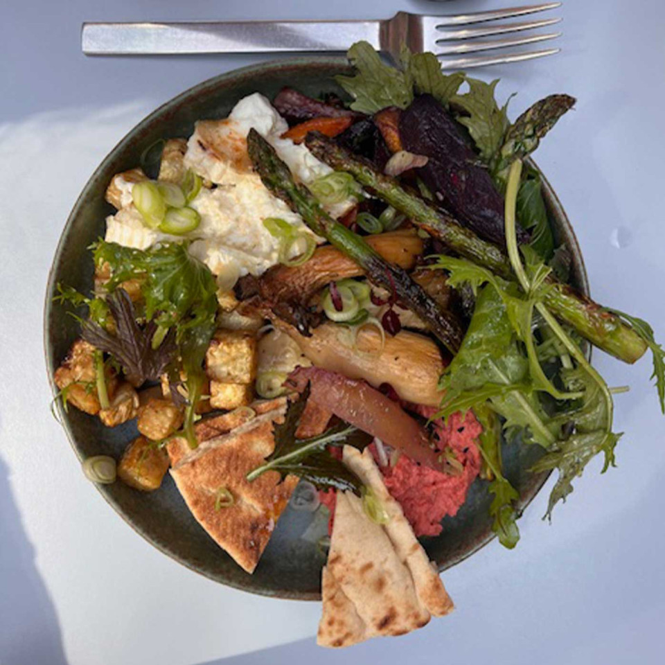 Lunch at Utopia, the estate's kitchen