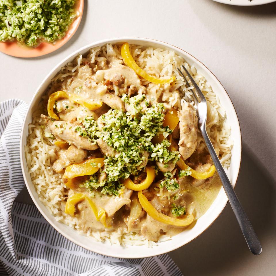Thai chicken curry with pesto. Image: Lauren Mclean