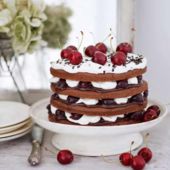 Chocolate cherry trifle cake (gluten-free)